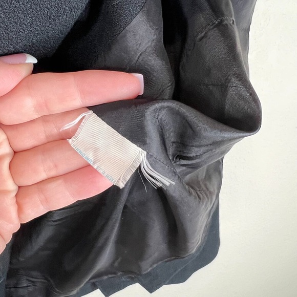 Diane Von Furstenberg Blazer Jacket Black Button Front Notch Lapel Crepe Career - Picture 9 of 15